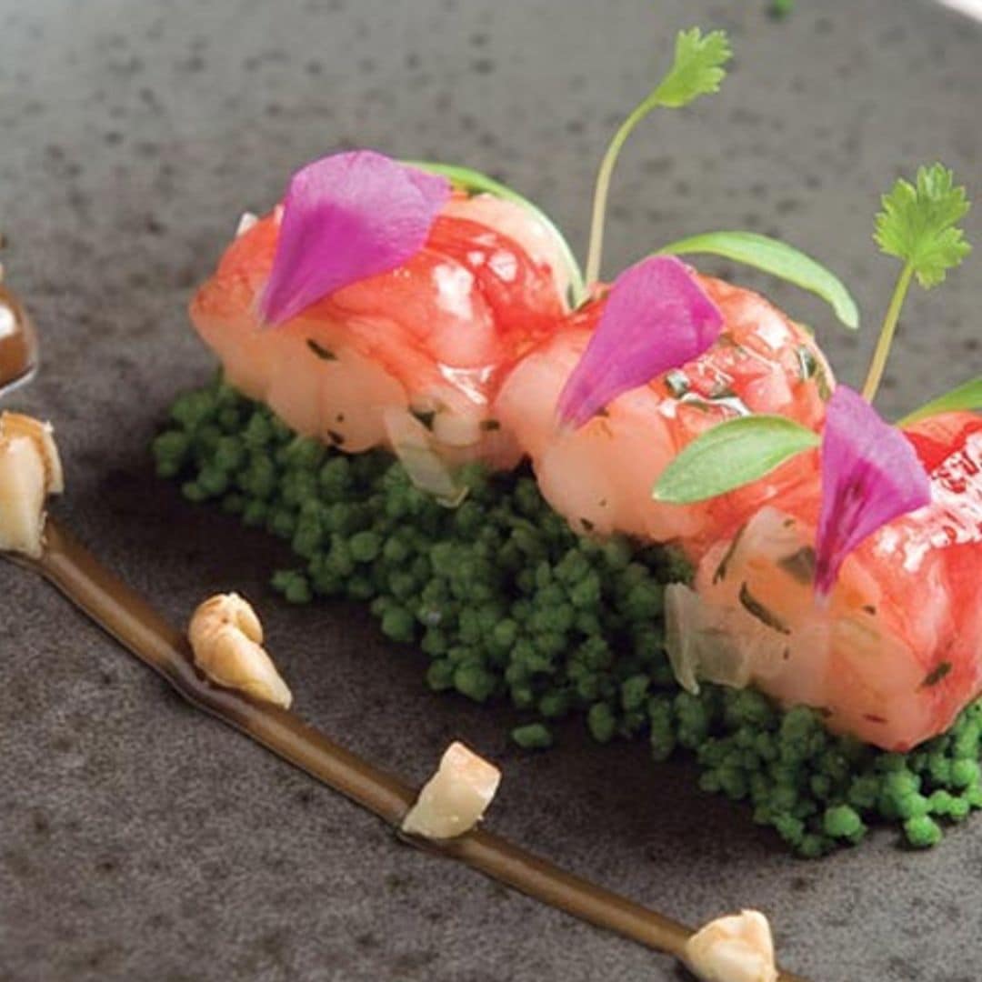 Cebiche de carabineros al merkén con nueces