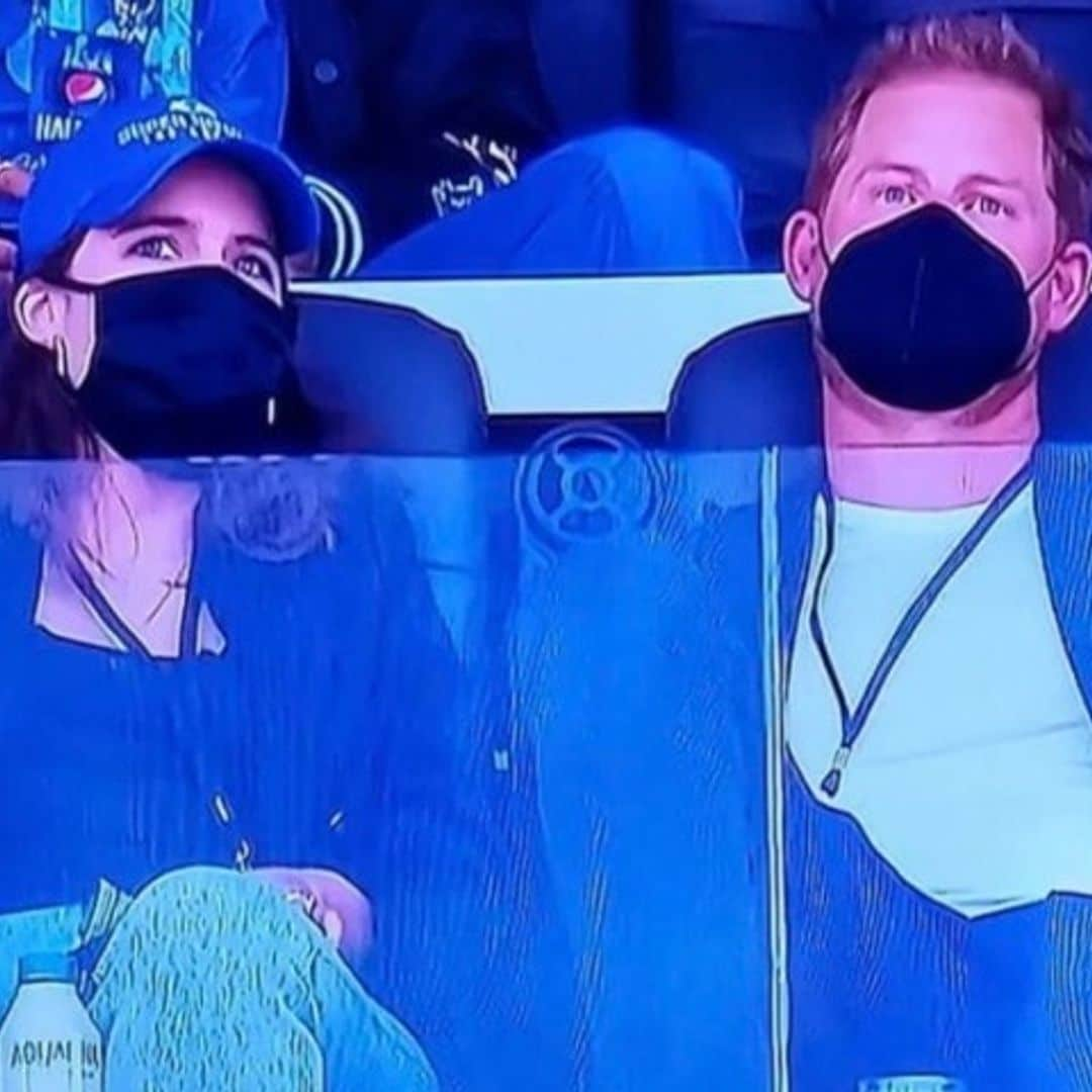 Harry aparece en el Super Bowl con Eugenia de York, la primera en visitarlo en California