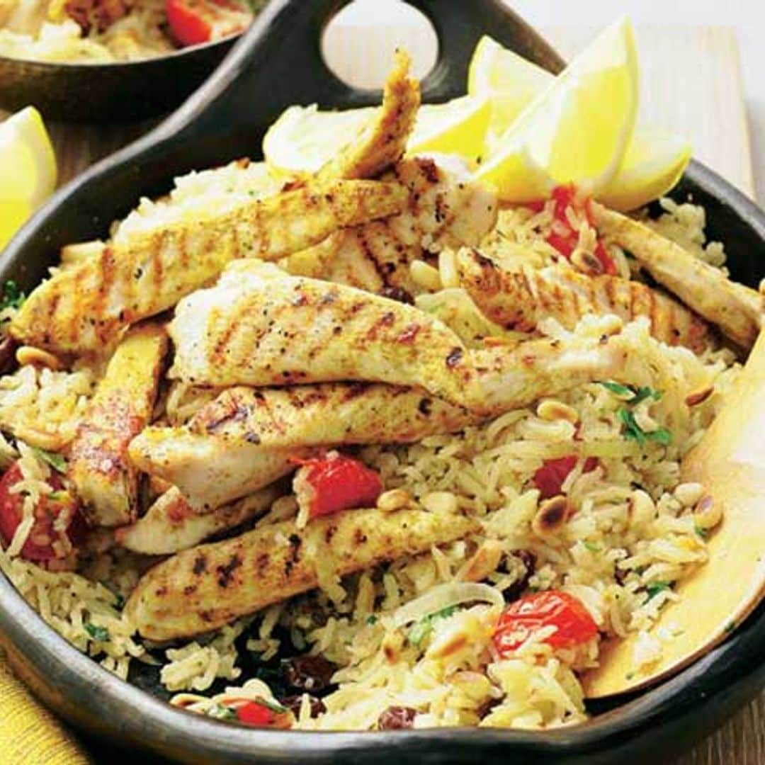 Delicias de pollo con arroz basmati