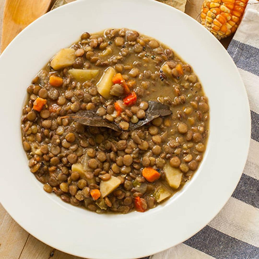 Lentejas estofadas con verduras, muy fáciles y más ligeras