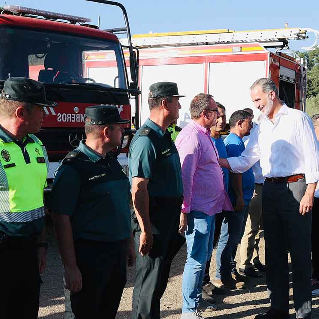 El rey Felipe viaja a Las Hurdes para interesarse por los afectados de los incendios que asolan la comarca