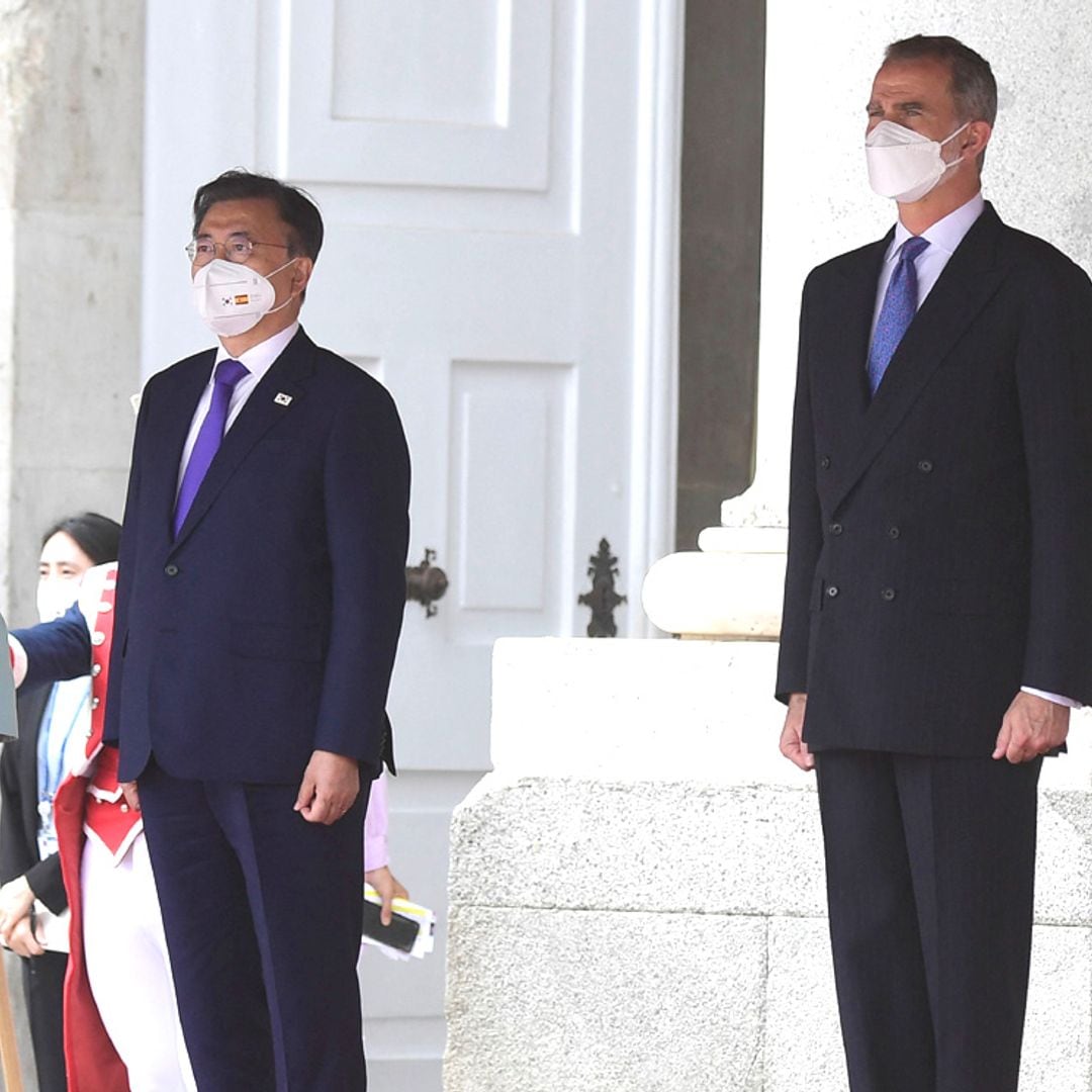 Los Reyes reciben al presidente surcoreano y su esposa en la primera visita de Estado tras la pandemia