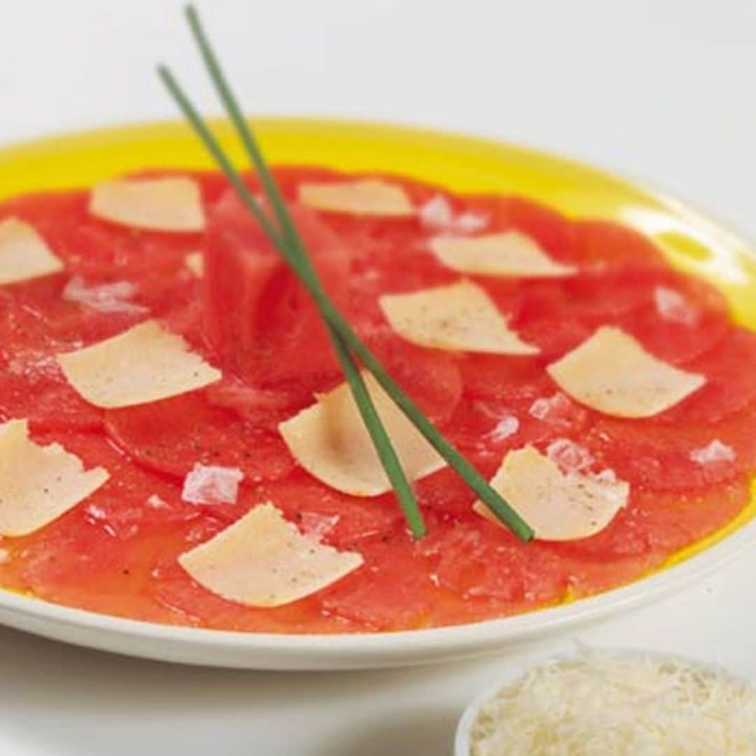 'Carpaccio' de sandía con queso Grana Padano