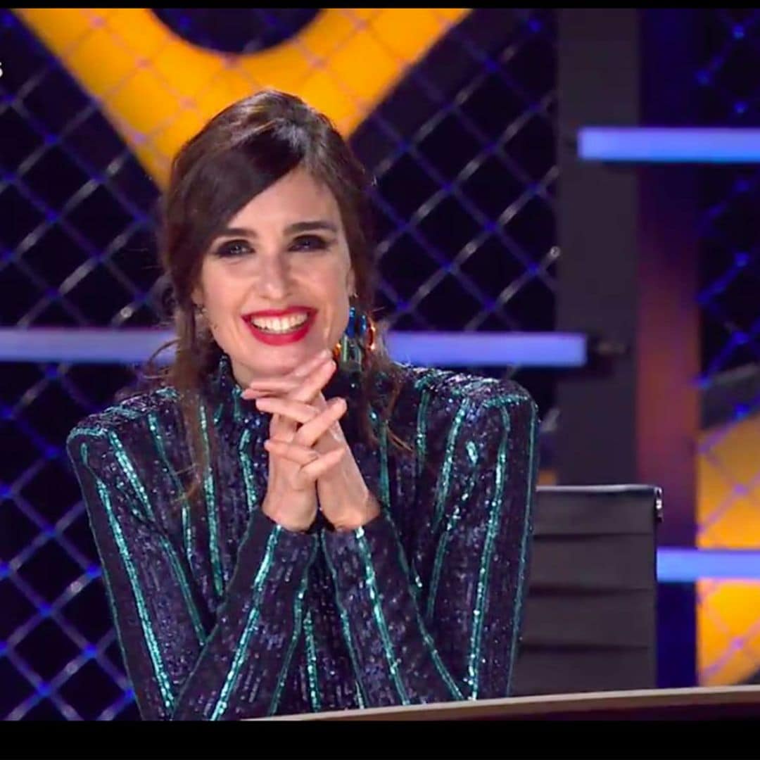 Paz Vega se inspira en el vestido de lentejuelas más cañero de doña Letizia