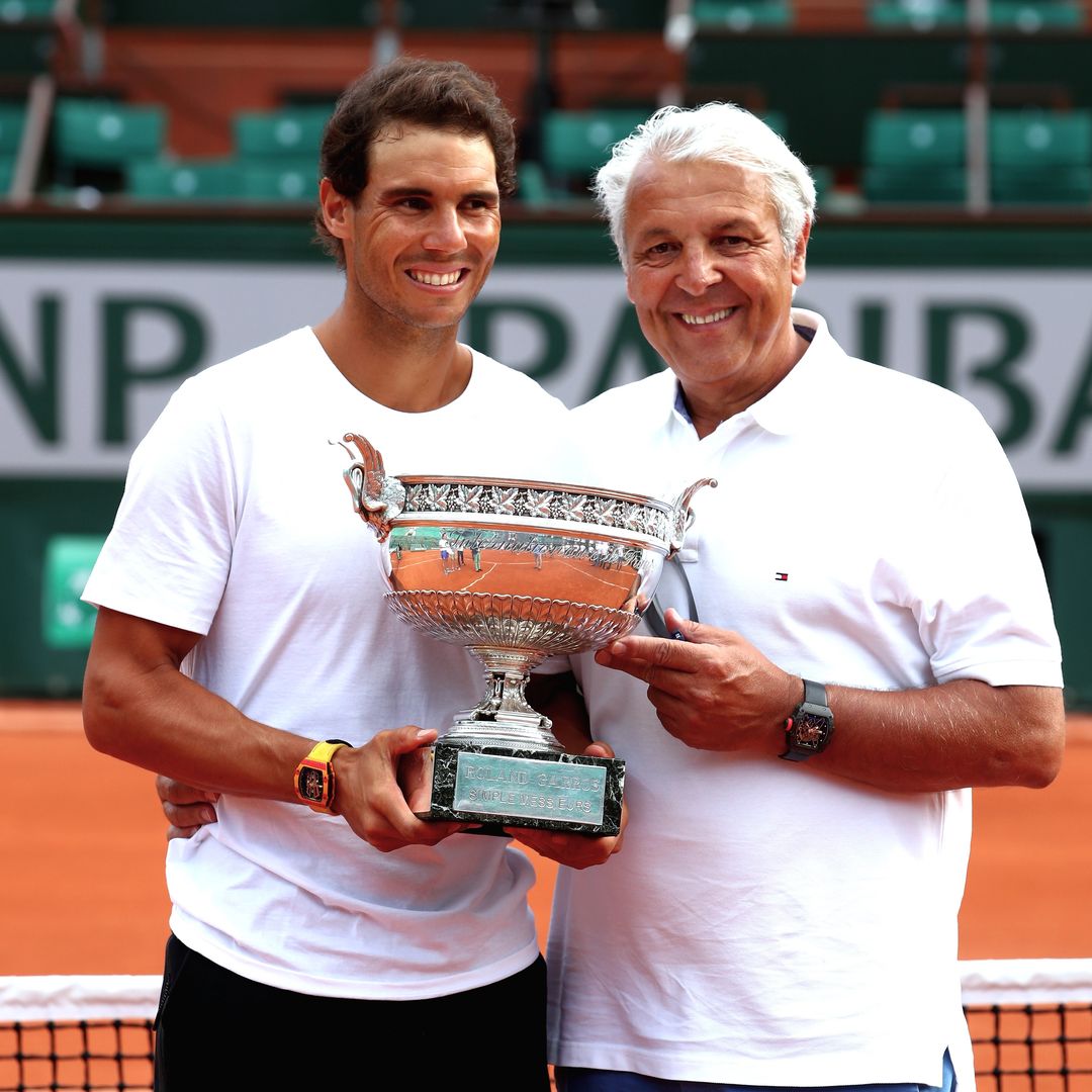 Rafa Nadal con su padre, Sebastian Nadal, en Roland Garros el 11 de junio de 2017