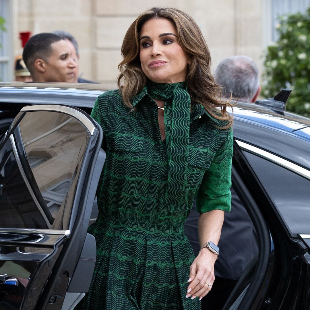 Rania de Jordania en su visita a París en junio de 2024