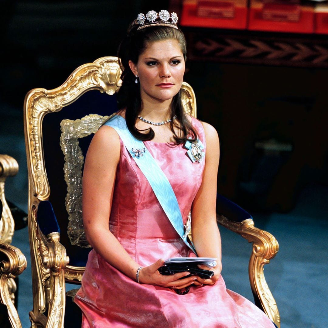 STOCKHOLM,  SWEDEN  -  DECEMBER 10;   Crown Princess Victoria of Sweden attends the Nobel Prize Ceremony at Stockholm Concert Hall, during the 2000 Nobel Festivities, on December 10 2000 in, Stockholm, Sweden..( Photo by Julian Parker/UK Press via Getty Images )