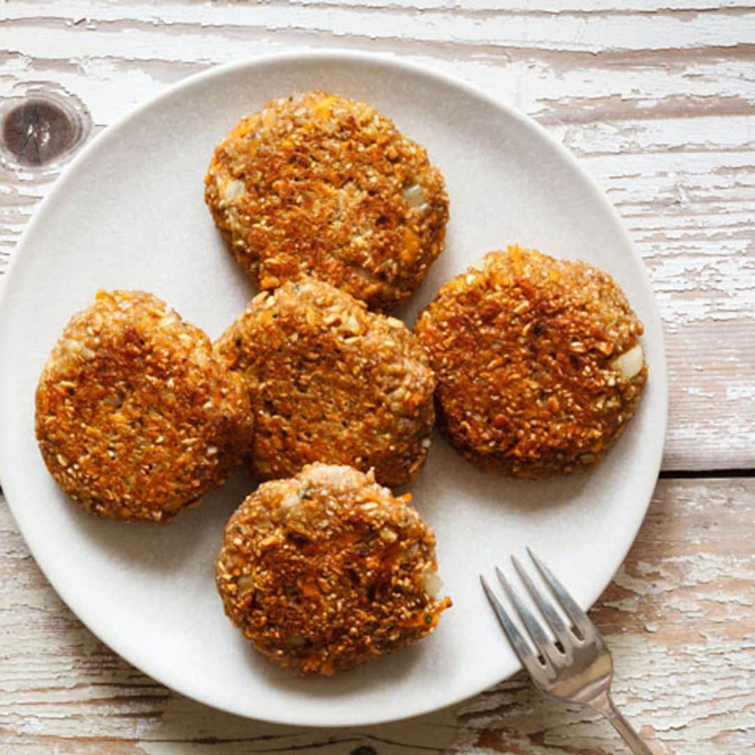 Hamburguesas de espelta al curry rojo