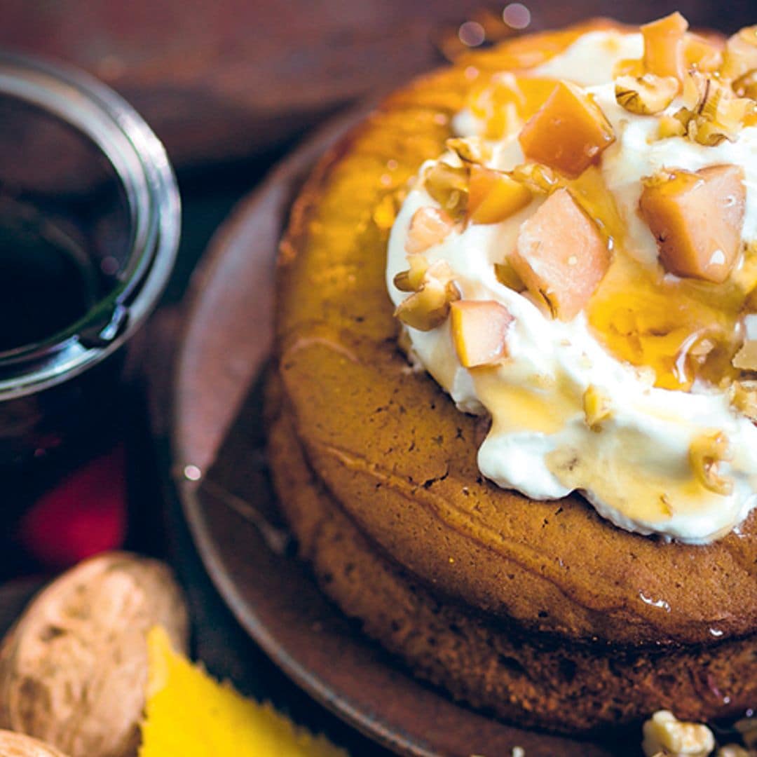 Tarta de calabaza, pasas y nueces