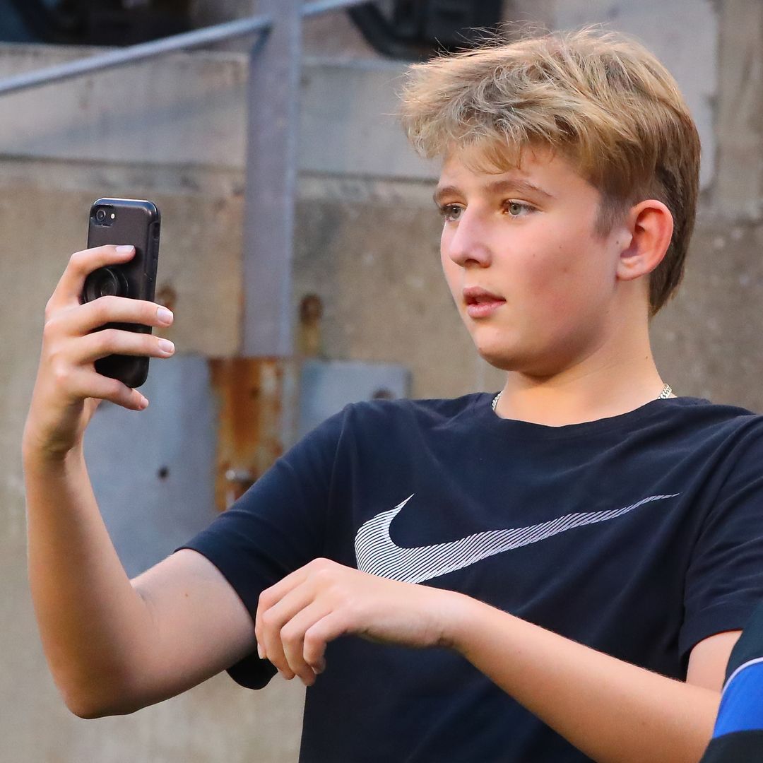 Barron Trump en un partido Real Madrid-Atlético de Madrid de la Champions en East Rutherford, NJ, el 26 de julio de 2019