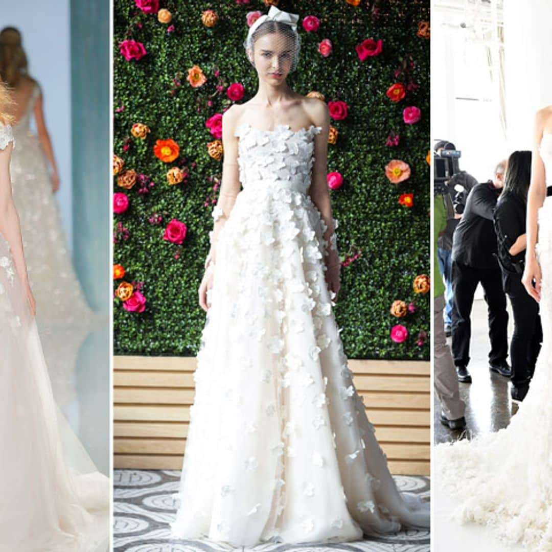 Vestidos de novia 2018: Flores en 3D, romanticismo en estado puro