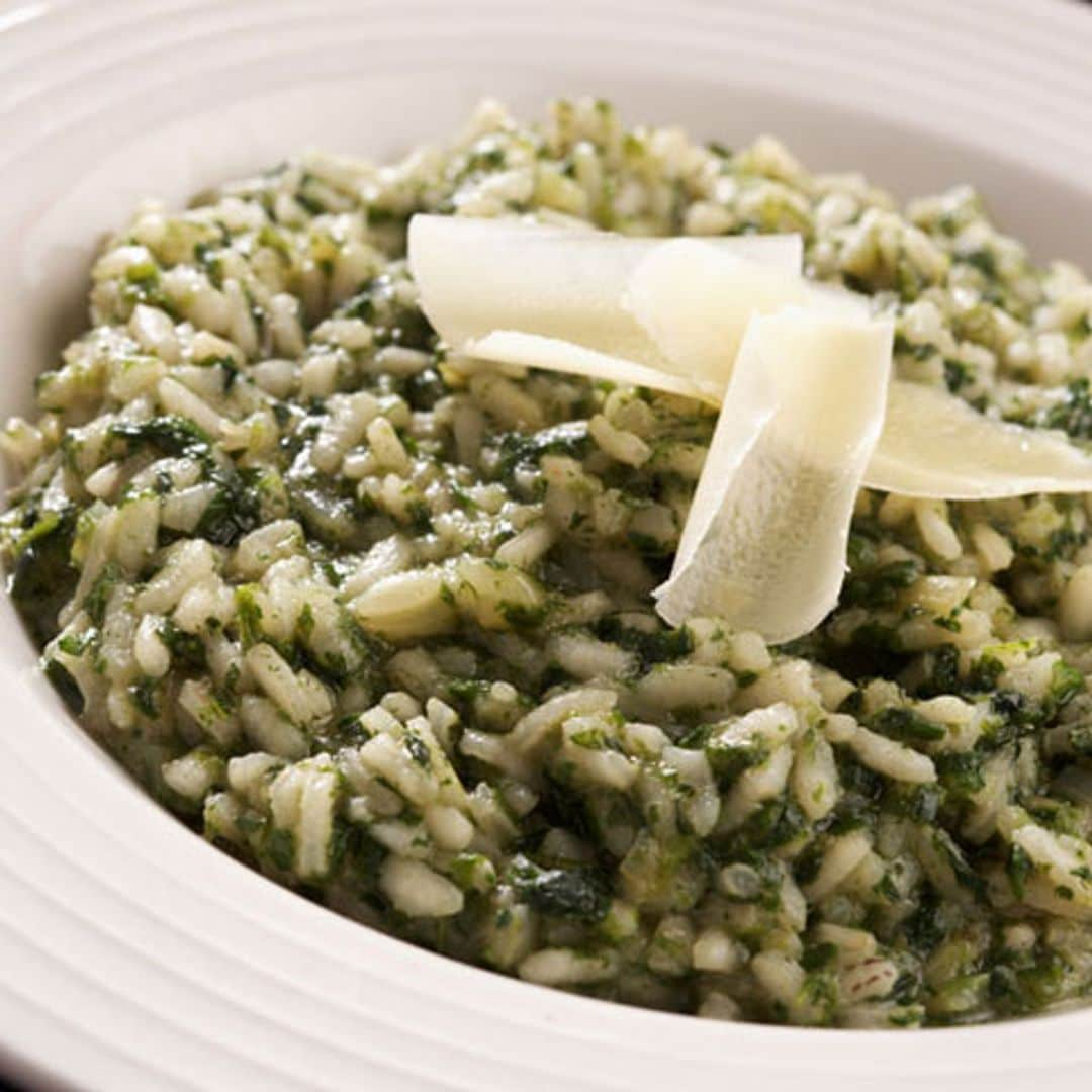 'Risotto' de queso azul y espinacas