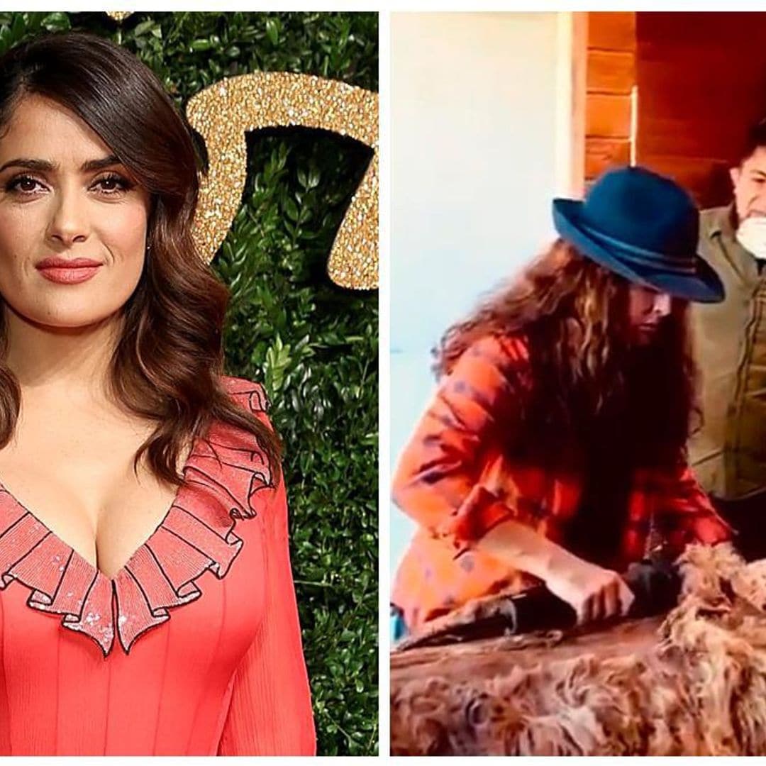 Salma Hayek se convierte en estilista de animales ¡tienes que verla!