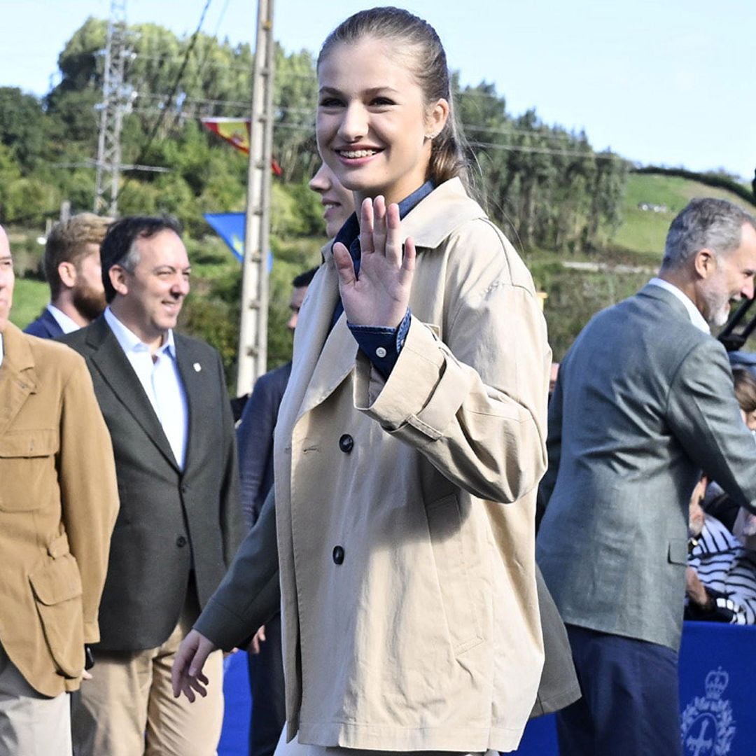 La princesa Leonor se apunta al 'lujo silencioso' con sus básicos de otoño y pendientes de diamantes