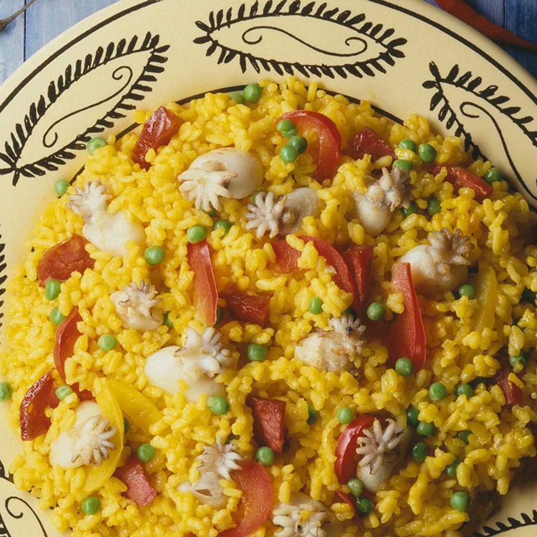 Arroz picante con sepietas