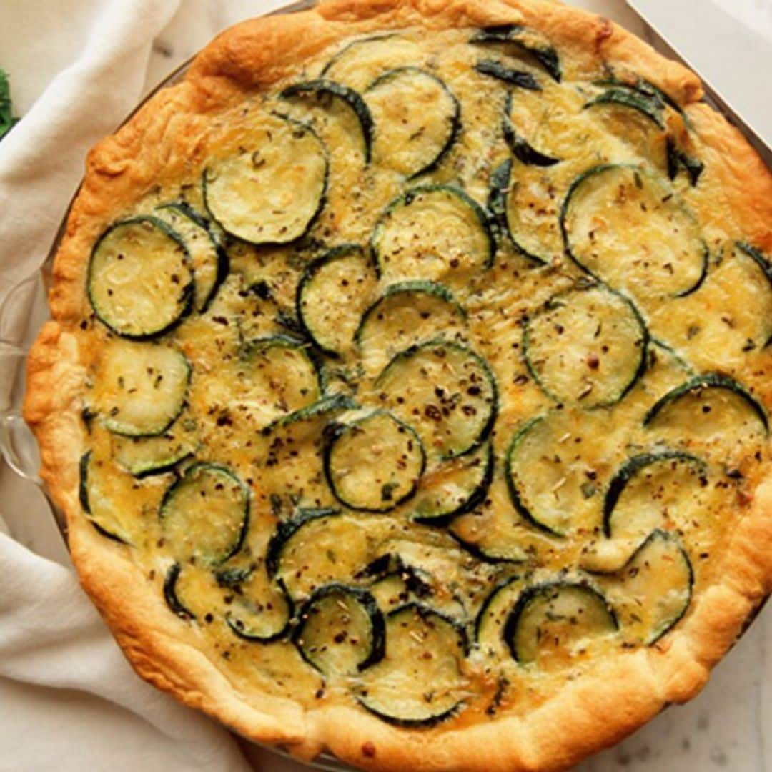 Tarta salada de calabacín y queso Idiazábal