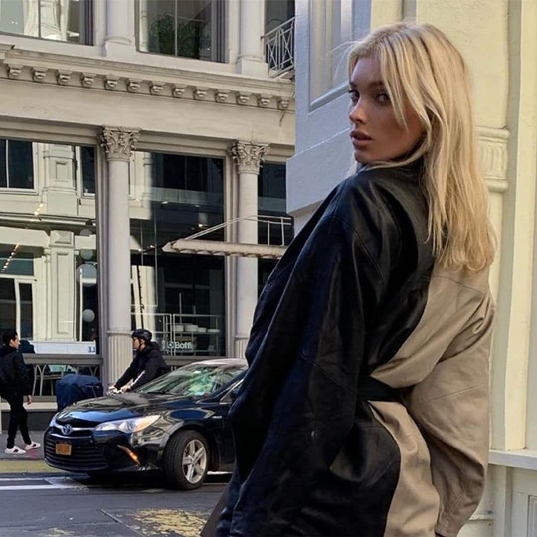 Elsa Hosk ha descubierto el truco que más estiliza la figura, las prendas bicolor