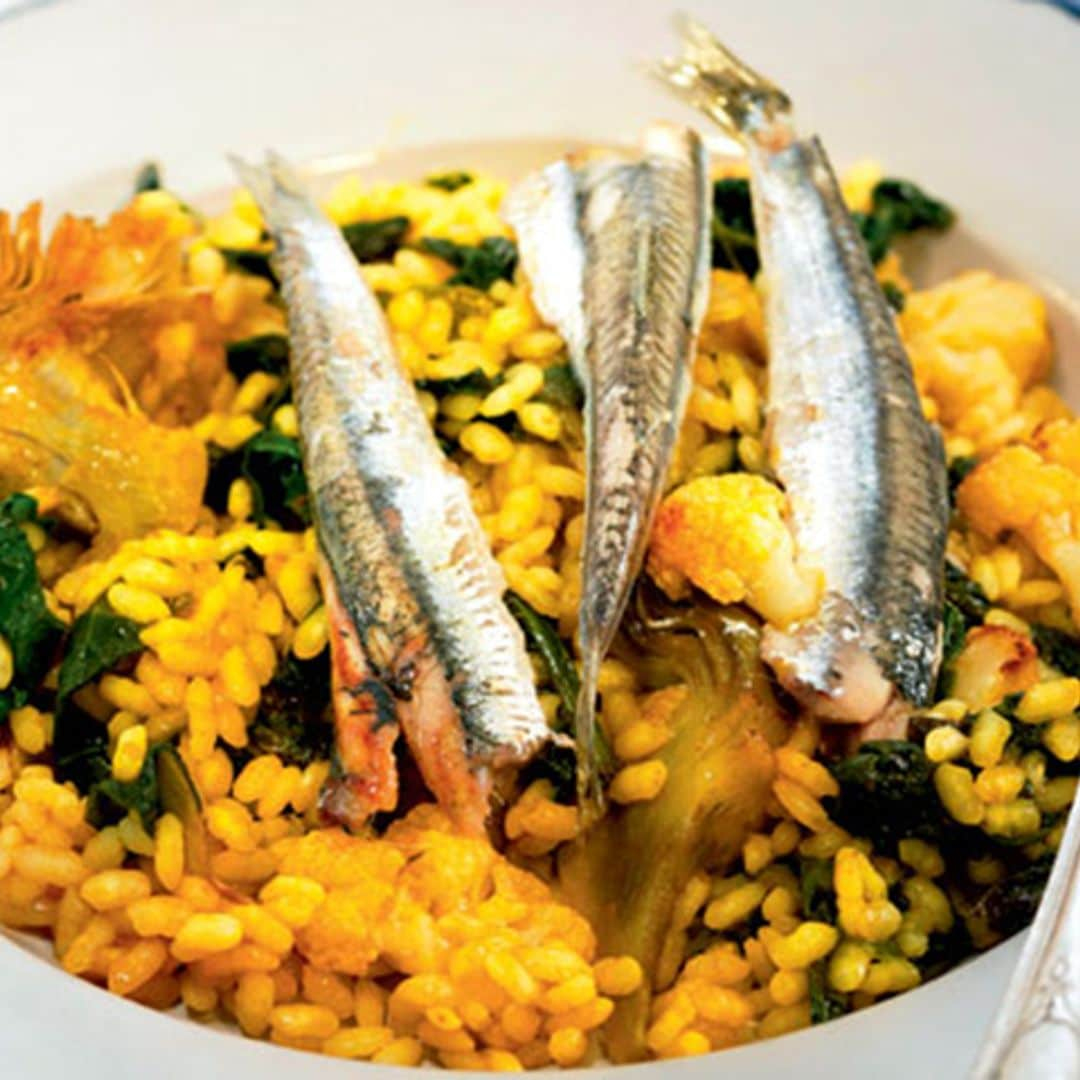 Arroz de boquerones y alcachofas de Benicarló