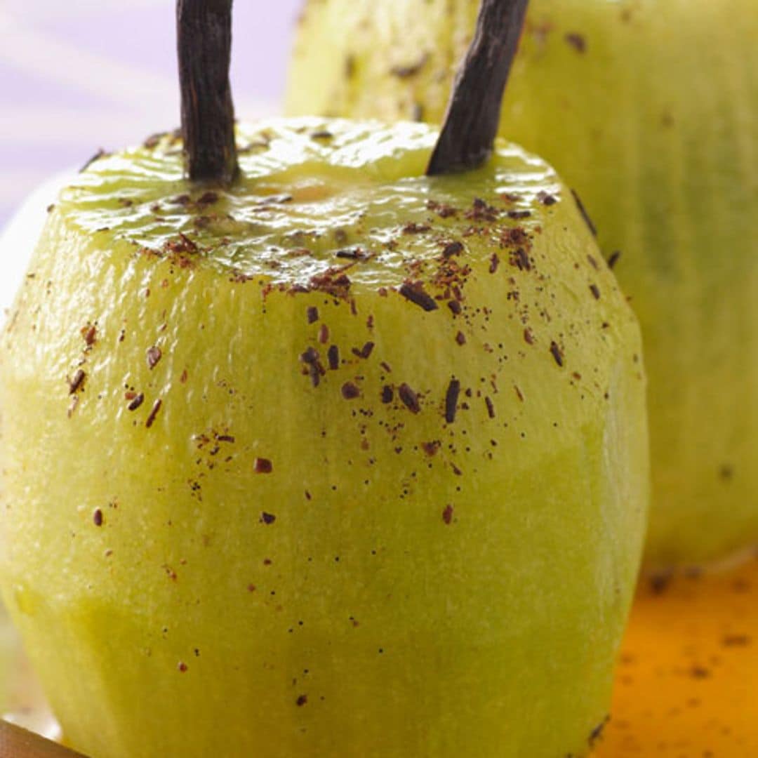 Kiwis confitados con sirope de vainilla y jengibre