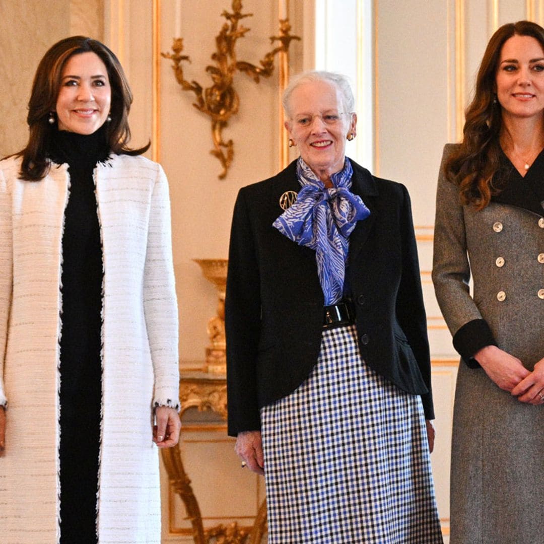 'Minicumbre royal' en Copenhague: la duquesa de Cambridge se reúne con la reina Margarita y la princesa Mary