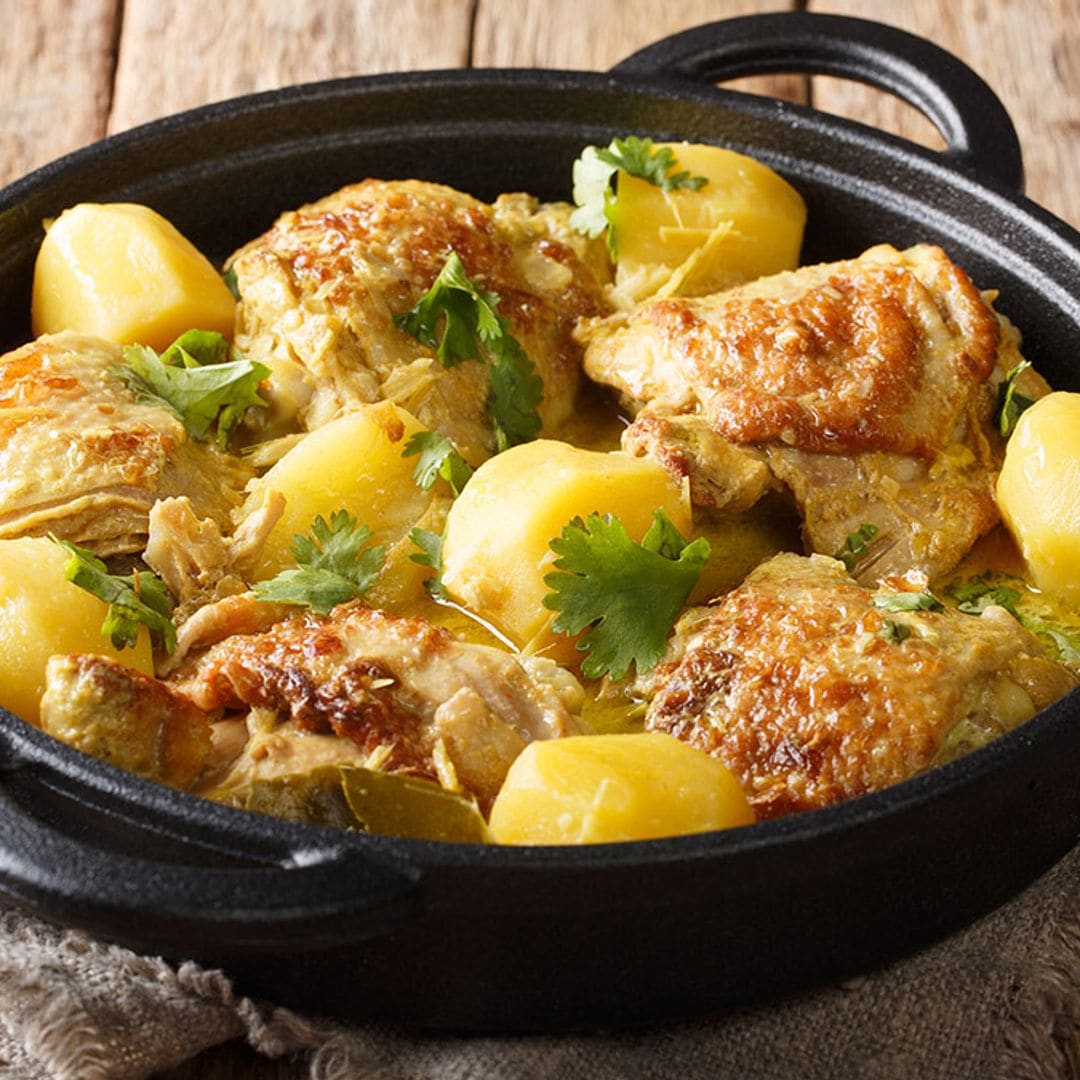 Contramuslos de pollo con patatas al curry