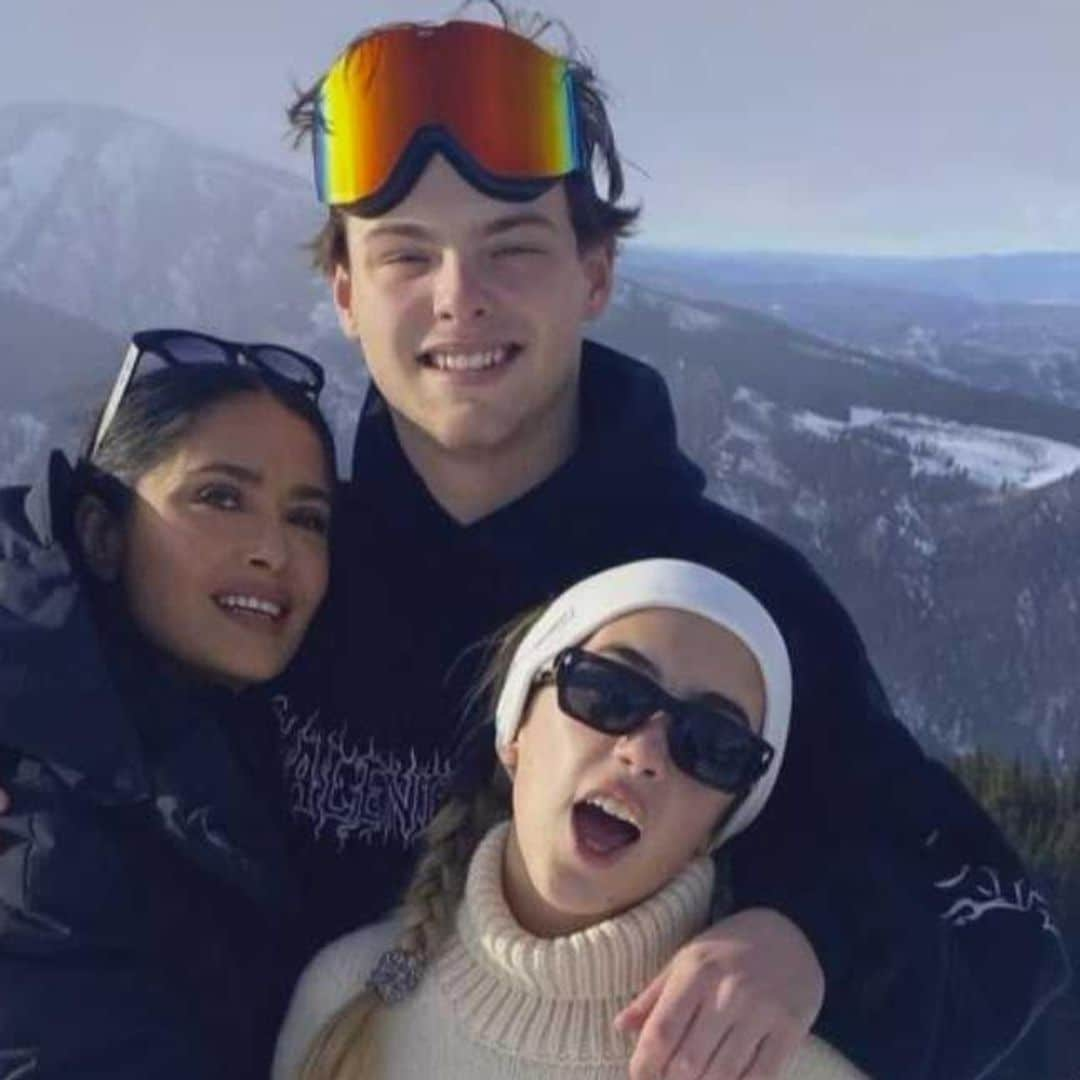 Salma Hayek disfruta de sus vacaciones en la nieve con Valentina Paloma y Augustin, el hijo de su esposo