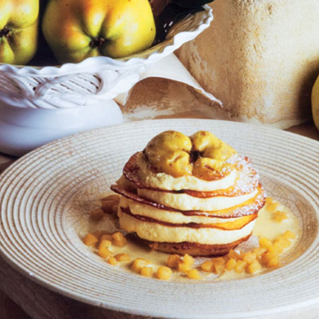 Milhojas de manzana y queso