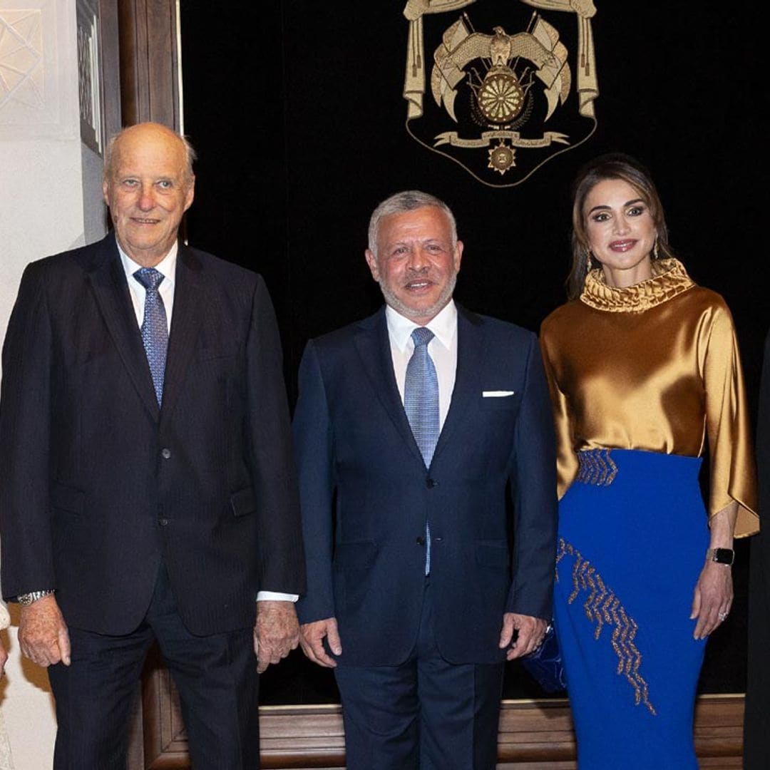 Rania de Jordania pone el broche de oro al primer día de visita de Estado de Harald y Sonia de Noruega