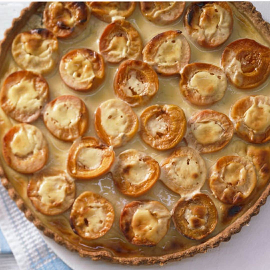 Tarta de albaricoques y yogur con miel