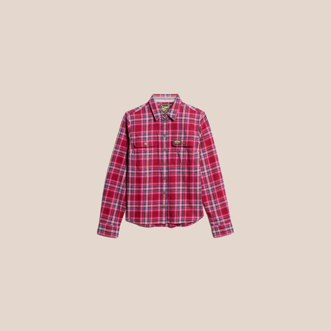 Camisa rosa de tartan