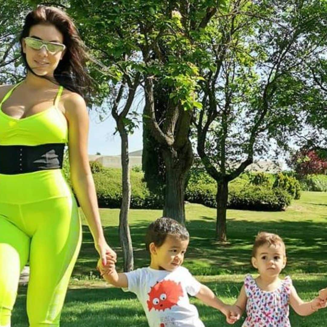 Georgina Rodríguez pasa una tarde de bicicleta junto a sus hijos