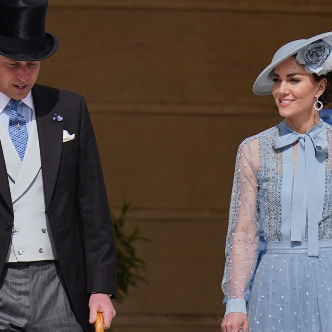 La princesa de Gales deslumbra en el jardín de Buckingham con transparencias y un tocado de flor