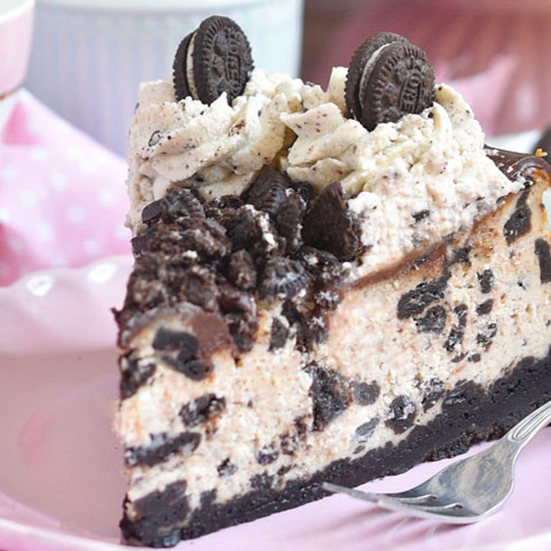 Pastel de queso de 'cookies & cream'