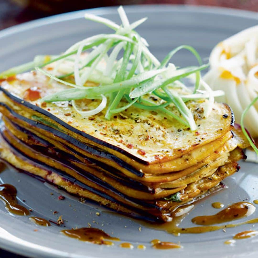 Lasaña de berenjena y tofu