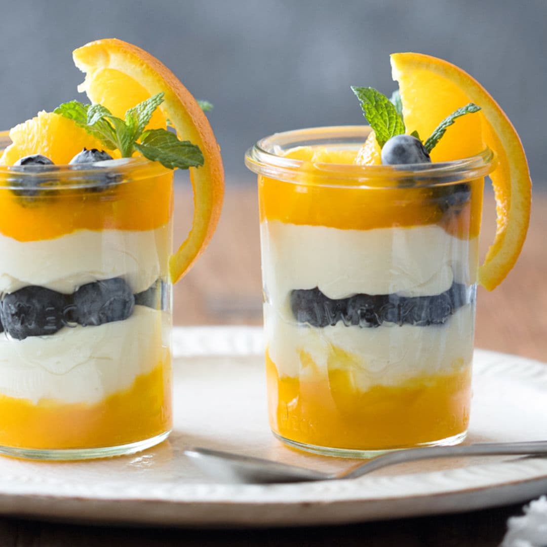 Vasitos de naranja con mascarpone