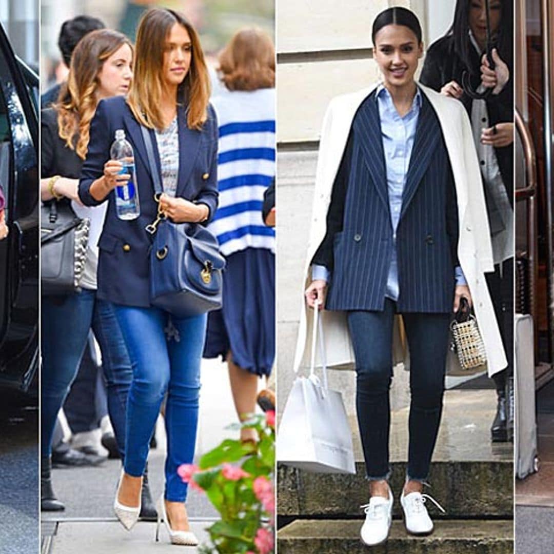 Jessica Alba, o por qué este otoño (sorprendentemente) querrás unos zapatos blancos