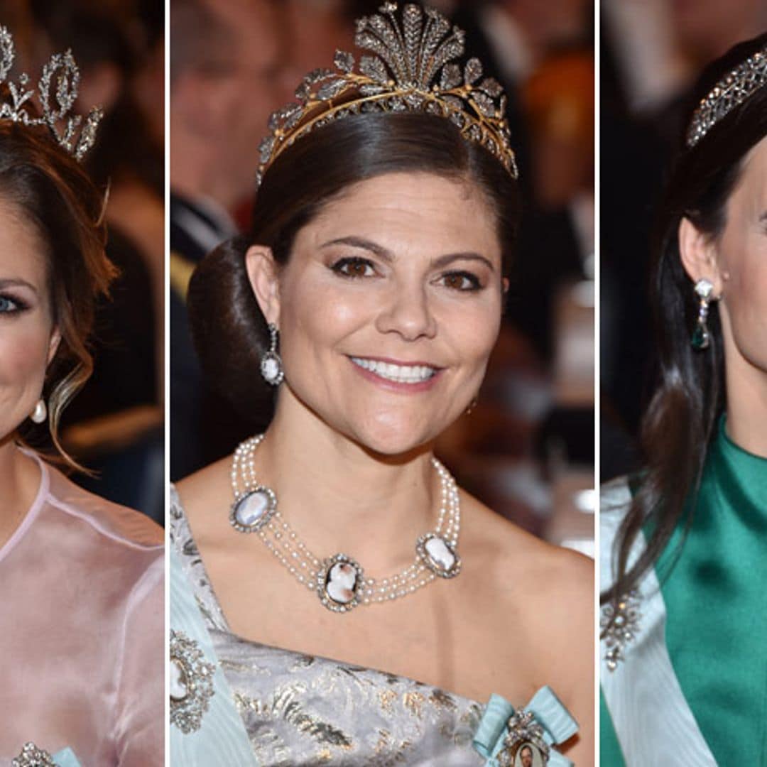 Las damas de la Familia Real sueca despliegan su 'glamour' en la noche de los Nobel