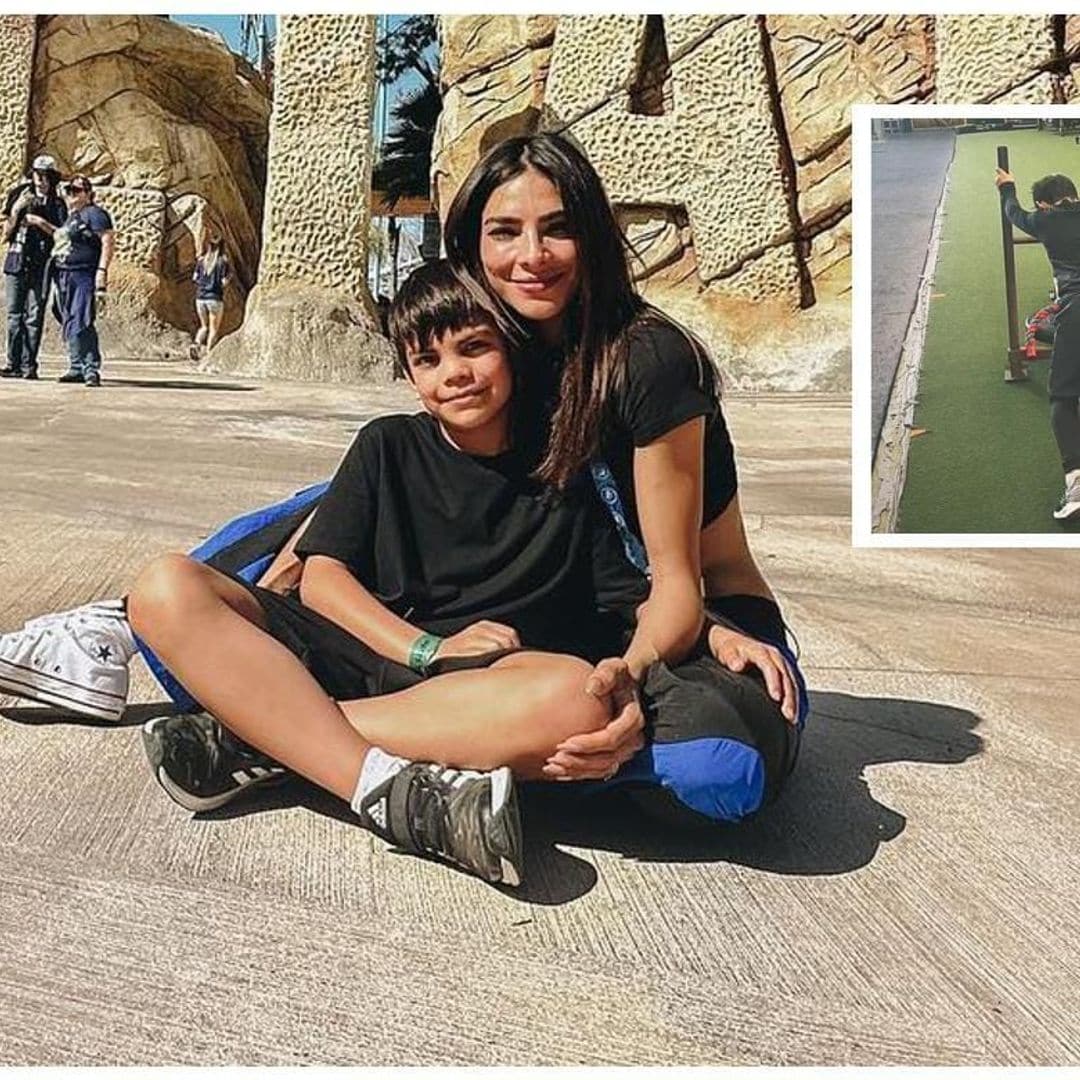 Orgullosa, Alejandra Espinoza presume a su hijo Matteo como compañero de entrenamiento