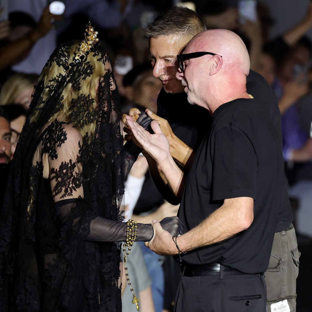 Madonna, Domenico Dolce and Stefano Gabbana at Milan Fashion Week