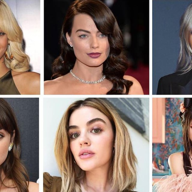 collage de celebridades con looks de rubias y morenas