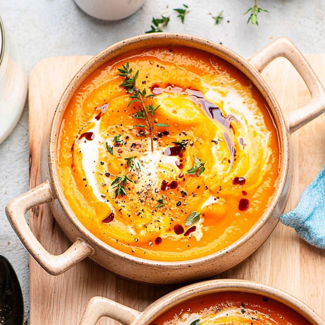 Sopa cremosa de calabaza especiada