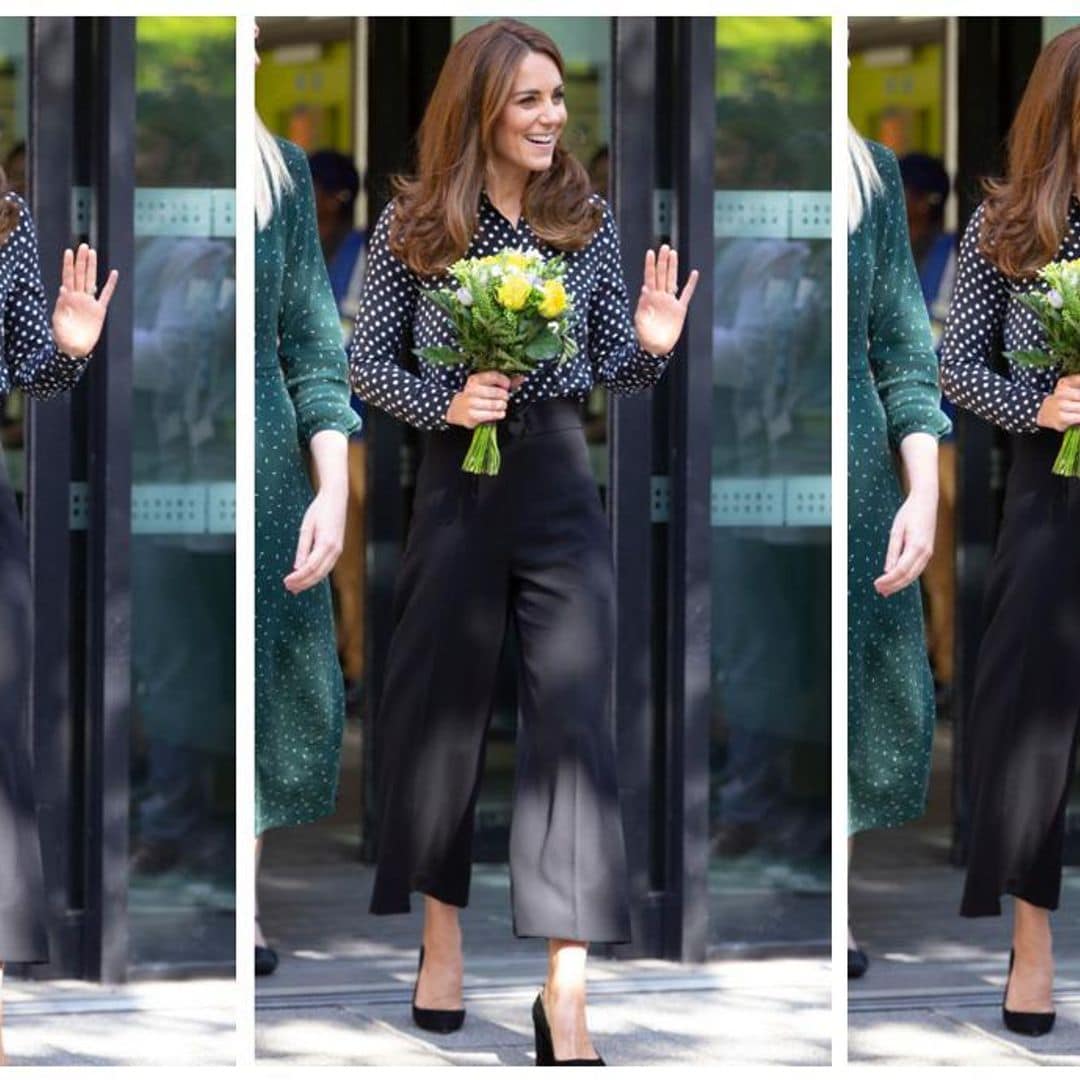 El look de pantalones culotte de Kate Middleton por menos de $120