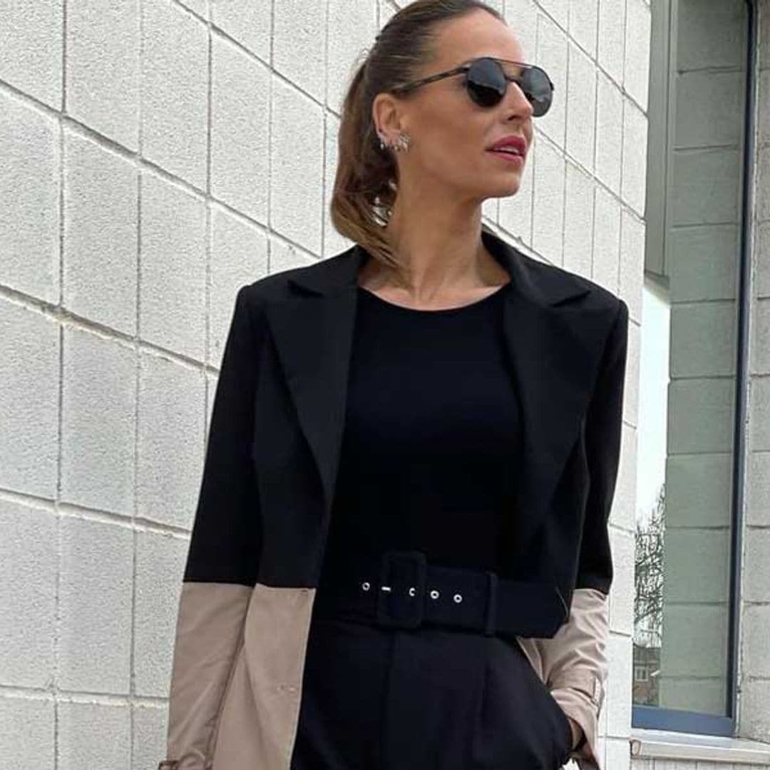 Jersey de punto y deportivas, el look infalible de Eva González para una tarde de compras