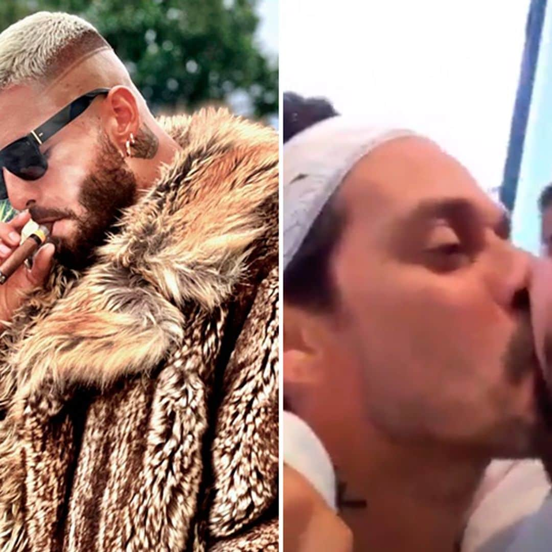 El cariñoso beso entre Marc Anthony y Maluma que prueba que son grandes amigos