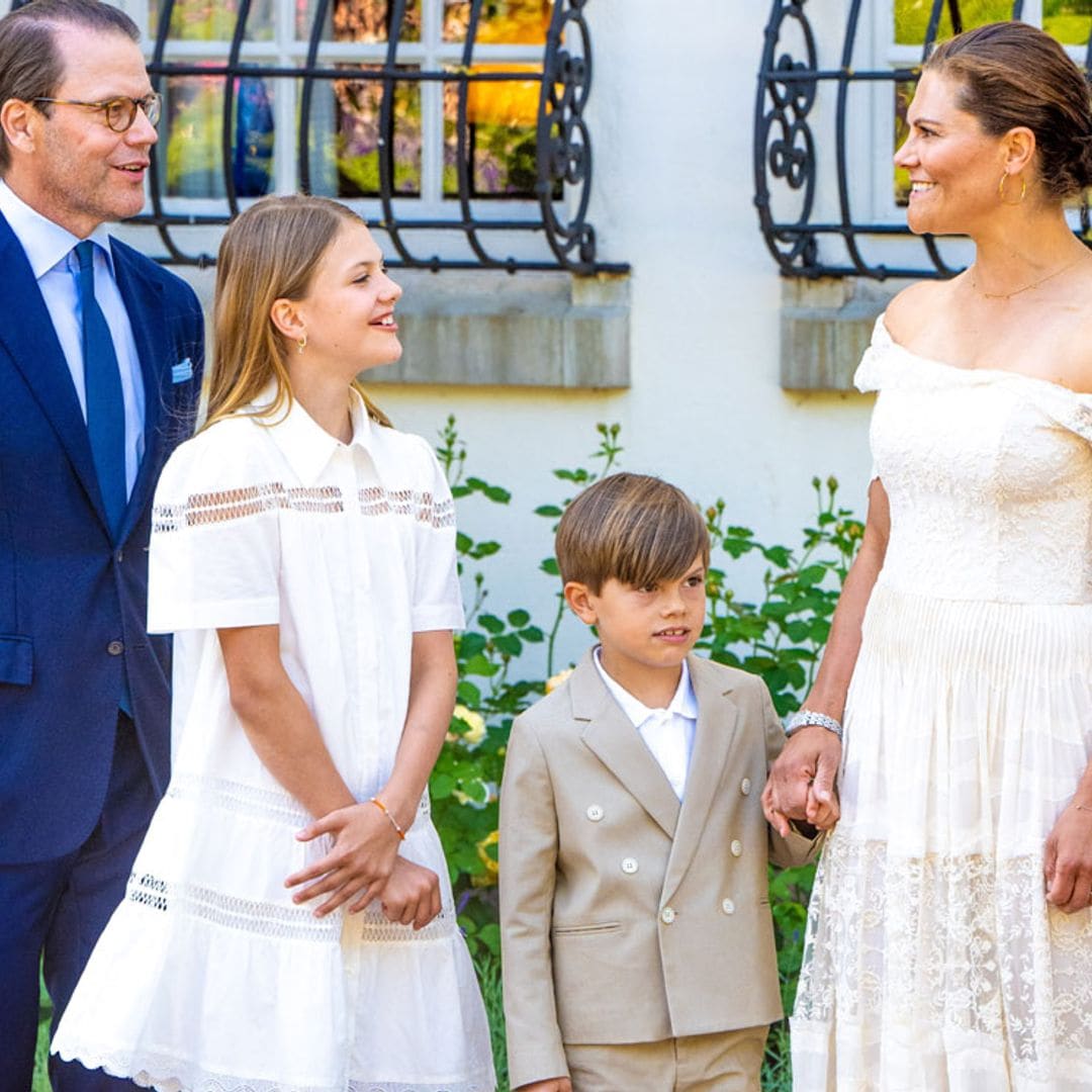 ¡A juego con su hija! Victoria de Suecia apuesta por la sostenibilidad con un vestido reciclado de H&M