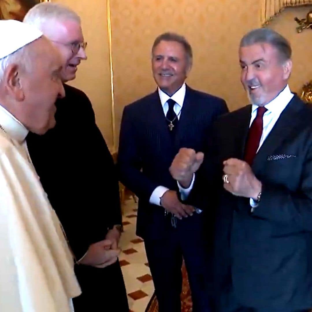 No te pierdas la simpática audiencia en el Vaticano de Sylvester Stallone y su familia con el Papa Francisco