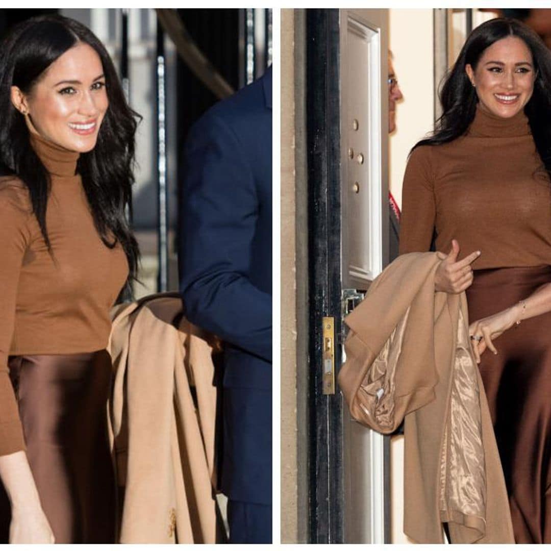 Tres faldas de satén a lo Meghan Markle para un look chic y sofisticado