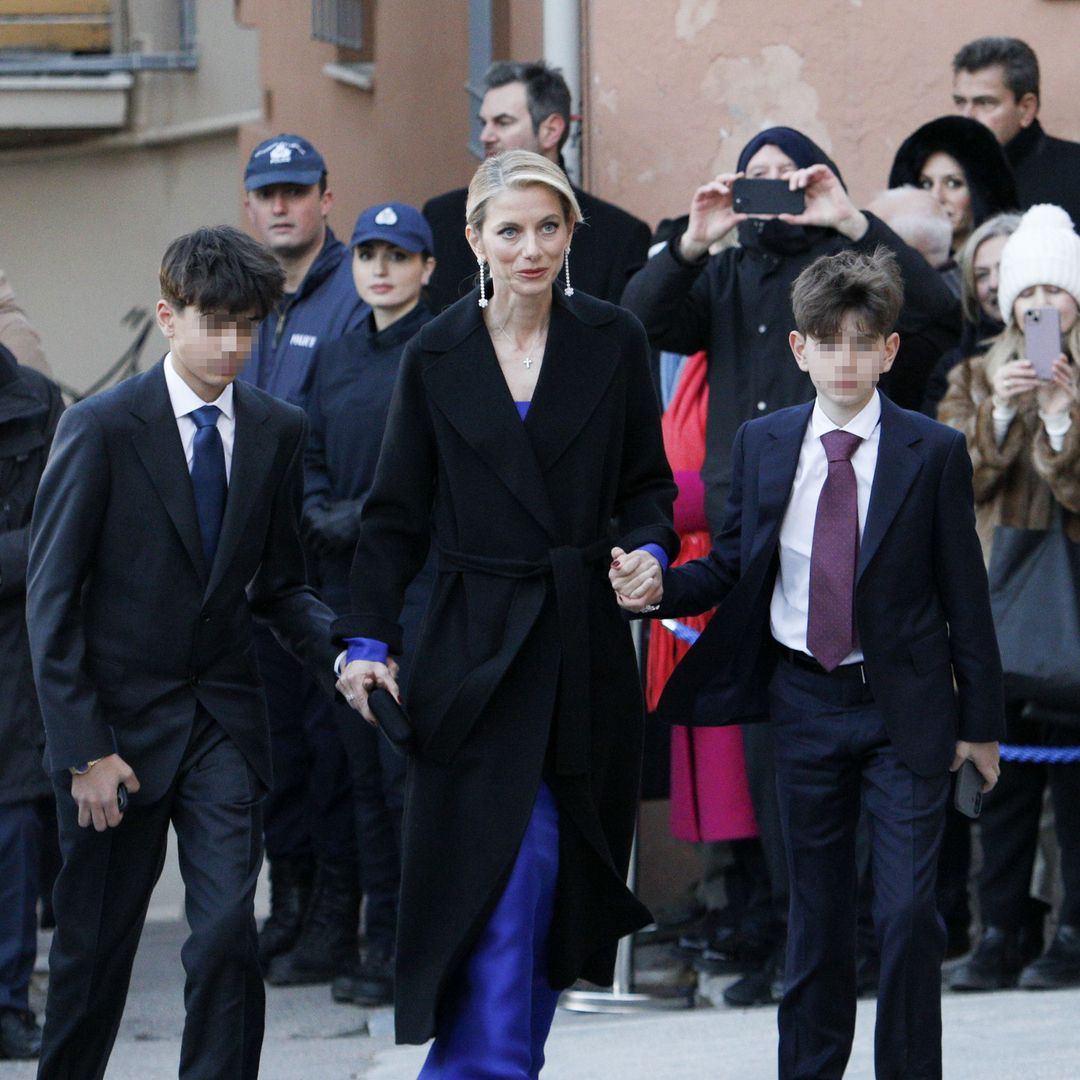 Alexia Antsakli Vardinoyannis en la boda de Nicolás de Grecia