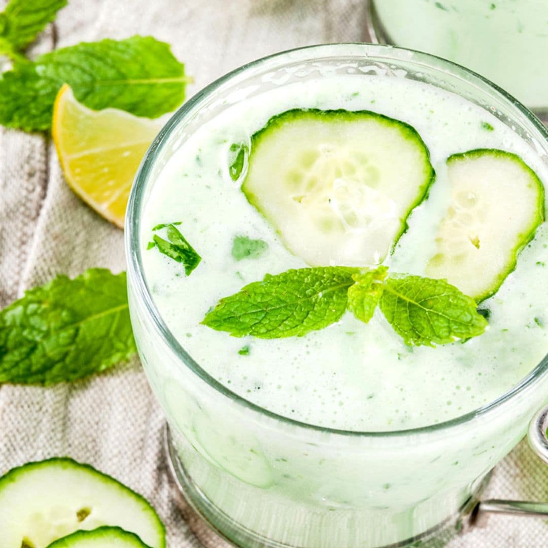 Sopa fría de pepino yogur y menta