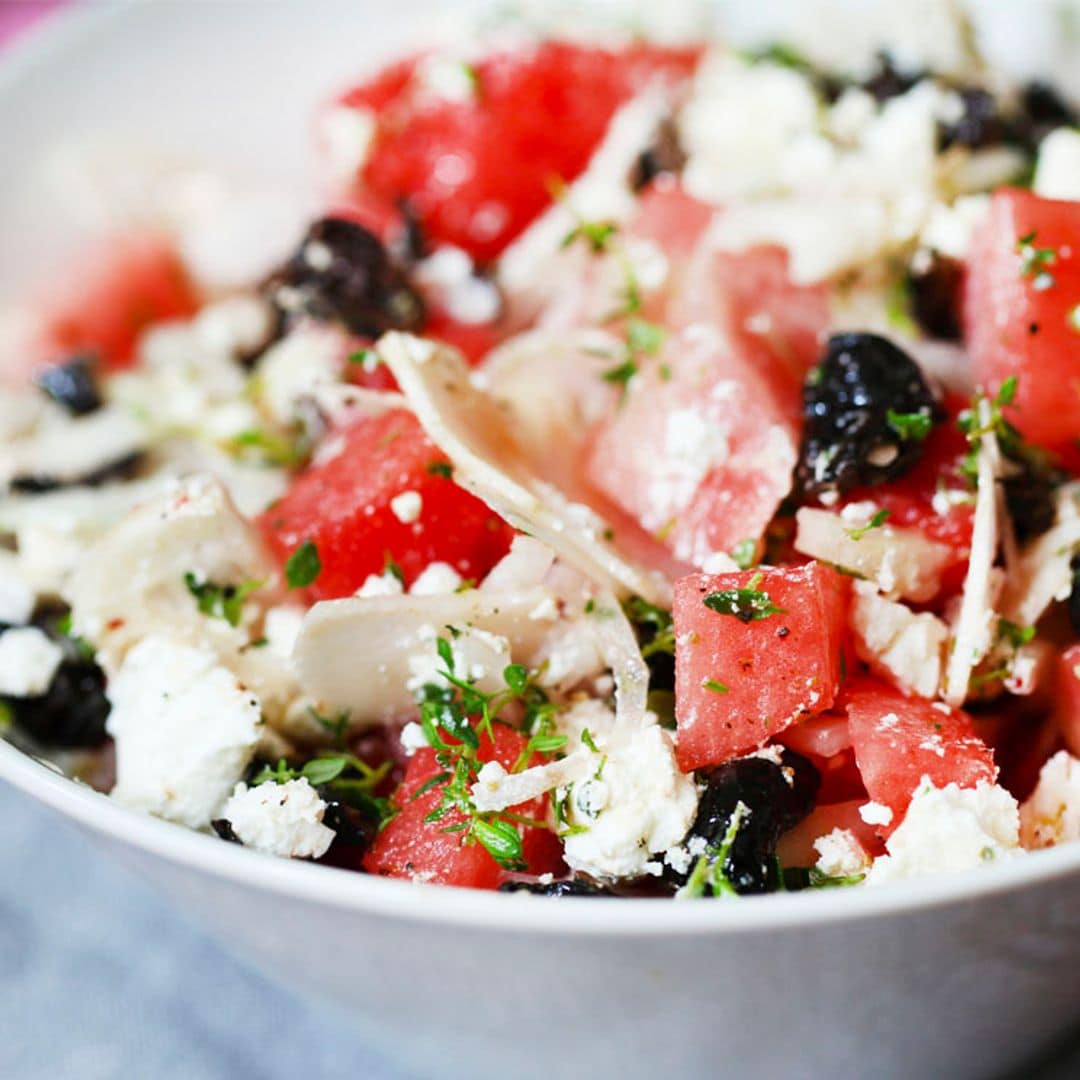 Ensalada de sandía y queso feta